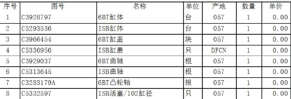 康明斯發(fā)動機配件